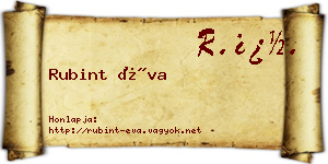 Rubint Éva névjegykártya