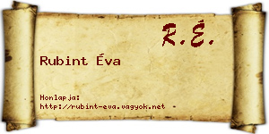 Rubint Éva névjegykártya